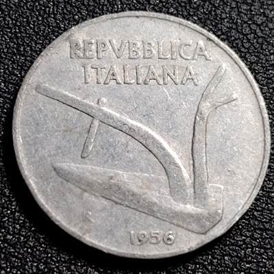 泉币菌-第88场-散币乐园场 - 意大利1956年 10里拉铝币 麦穗 古犁23.3mm