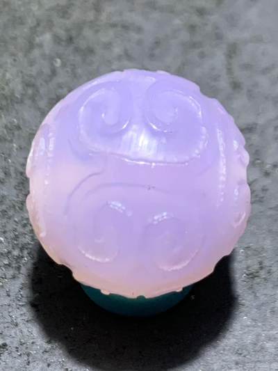 精美稀有紫罗兰高冰荧光润料玛瑙2.0回纹珠一颗 - 精美稀有紫罗兰高冰荧光润料玛瑙2.0回纹珠一颗