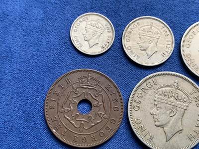 《竞宝斋》第409场 周日，周一，2场连拍 （全场包邮） 七枚一组 英属南罗德西亚1951-1952年乔治六世