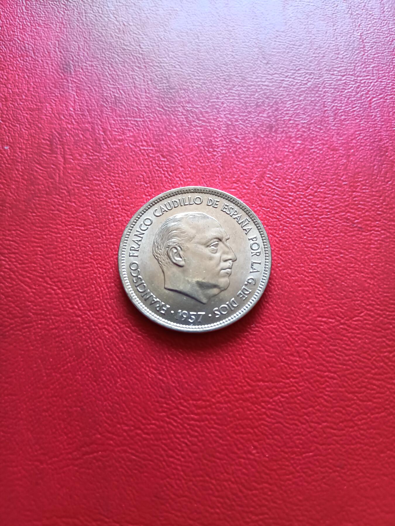 【云涧收藏】第五十四场 西班牙弗朗哥25比塞塔，BU