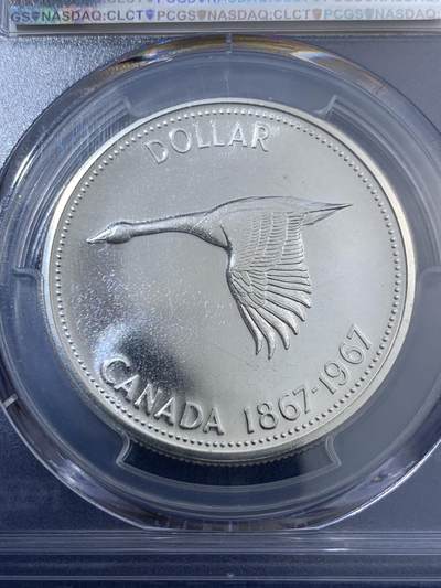 《竞宝斋》第409场 周日，周一，2场连拍 （全场包邮） NGC PL67 加拿大1967年建国百年纪念大雁银币