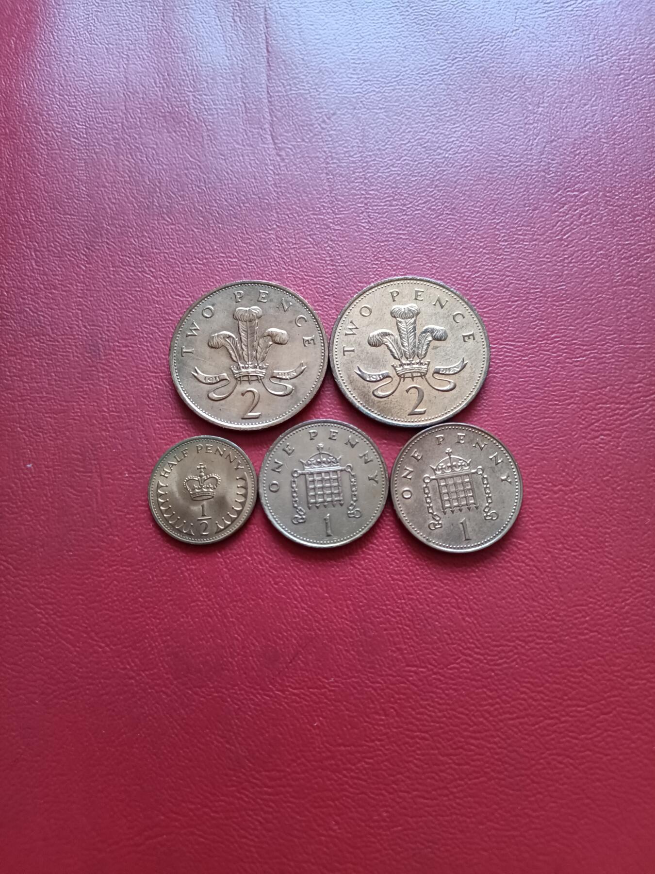 【云涧收藏】第五十四场 英国1/2、1、2便士5枚