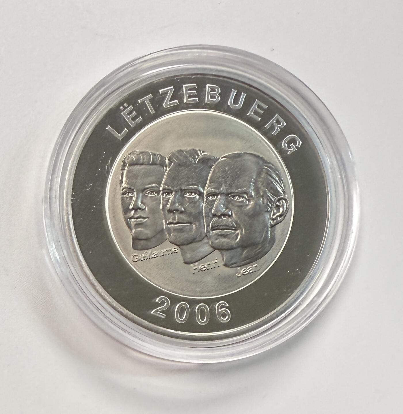 S&S Numismatic世界钱币-拍卖 第113期  卢森堡2006年 卢森堡国务委员会成立150周年 20欧元银+钛双色精制纪念币官方卡币