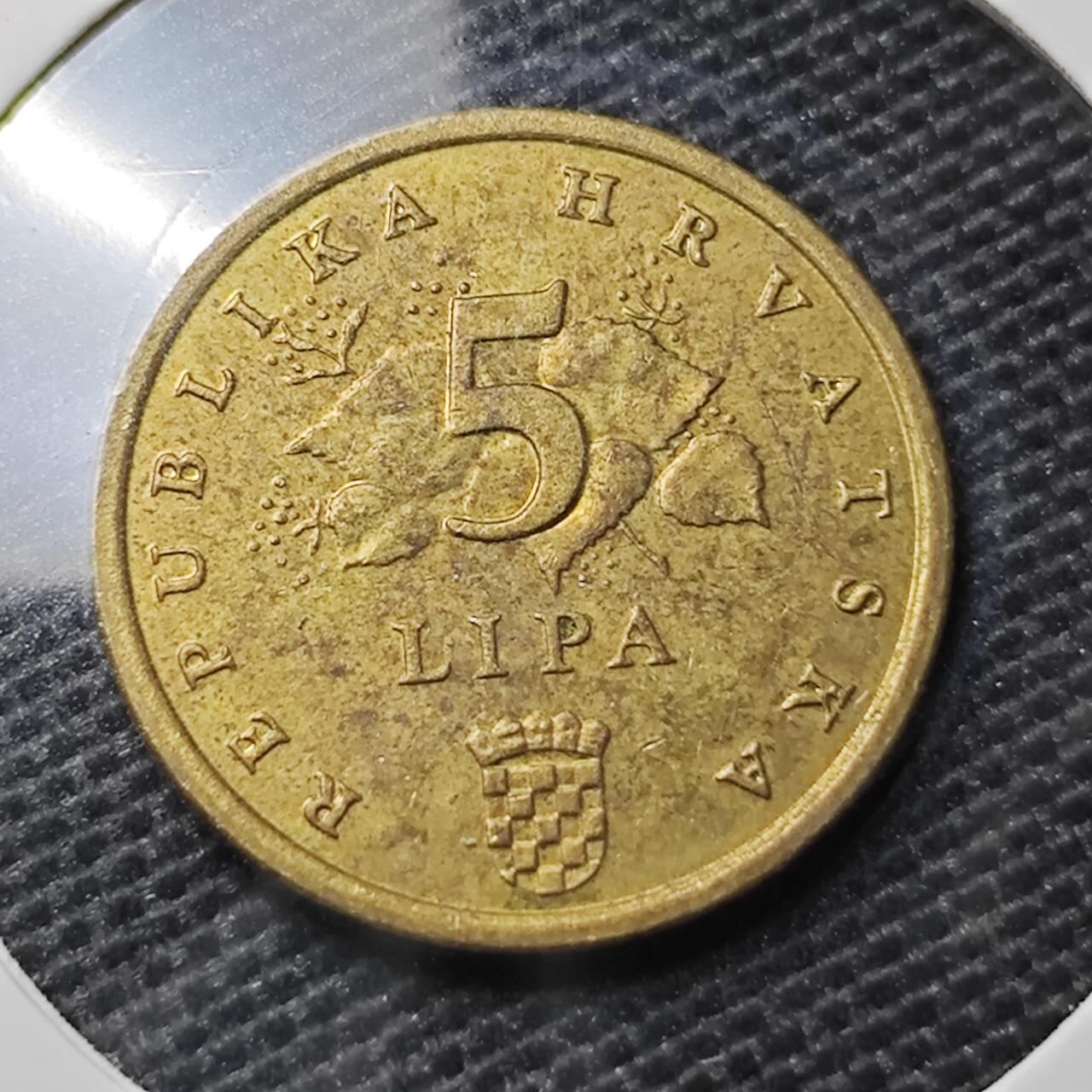 KK钱币收藏小铺 第326期 2月预留时间 周末发货 2006克罗地亚5利帕
