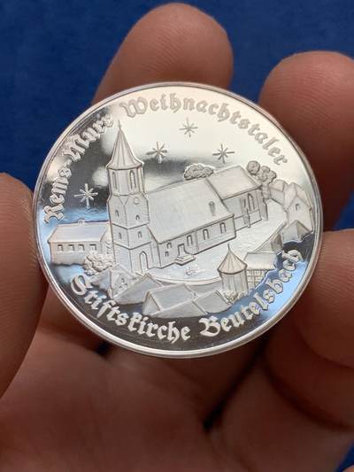 《竞宝斋》第409场 周日，周一，2场连拍 （全场包邮） 1993年瑞士圣诞节 WEIHNACHTEN 银质奖章 999银 15.07克 35.1mm