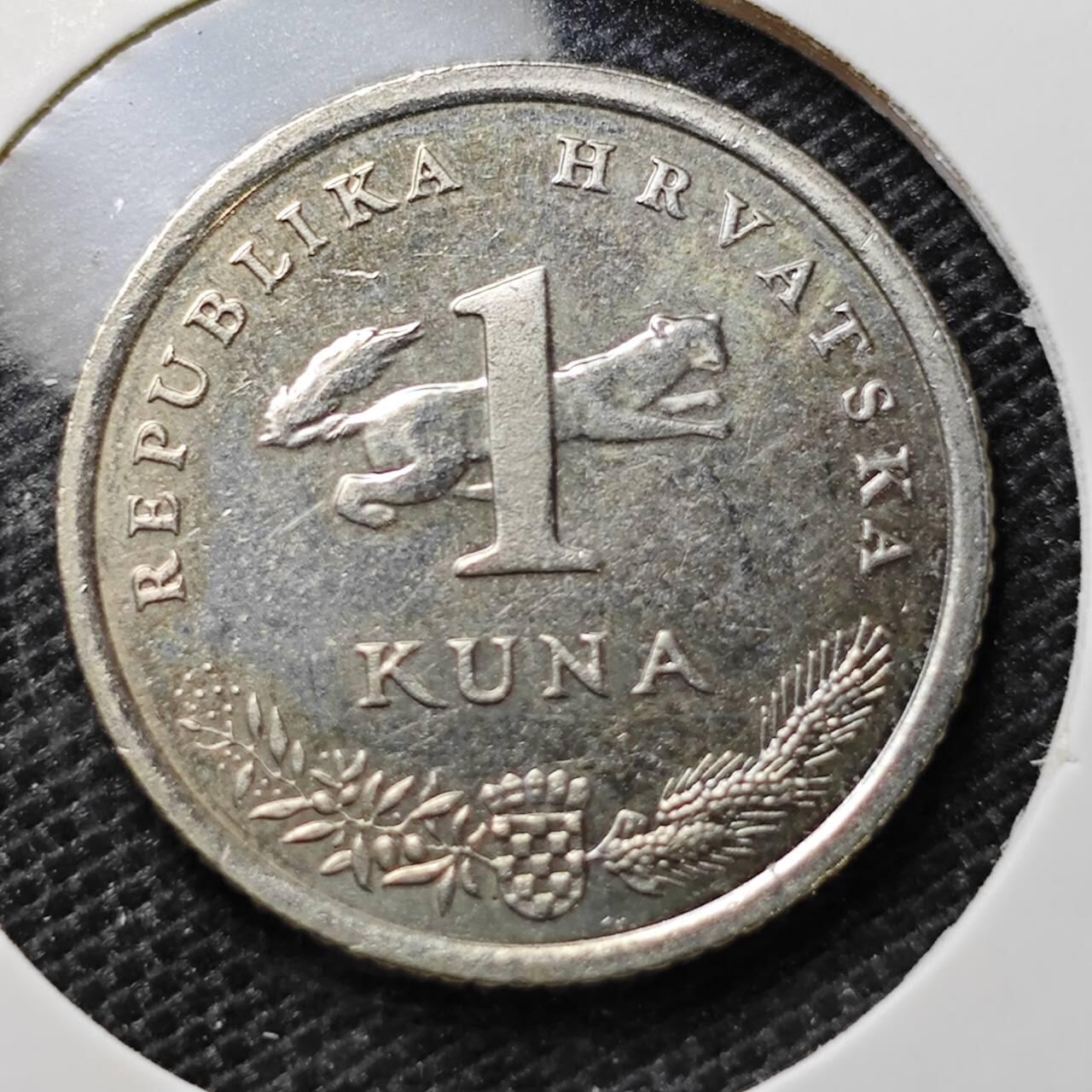 KK钱币收藏小铺 第325期 2月预留时间 周末发货  2005克罗地亚1库纳 好品