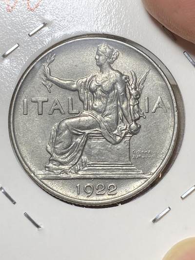 2025年第八十场(总第一百零六场）外国好品散币(免佣金) 带光好品–意大利王国1922年1里拉(维托里奥·埃马努埃莱三世时期)