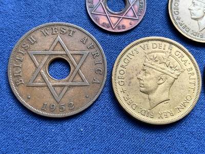 《竞宝斋》第409场 周日，周一，2场连拍 （全场包邮） 五枚一组 英属西非1949-1952年乔治六世