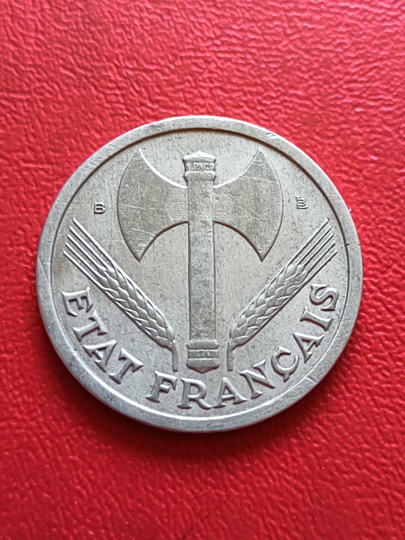 【云涧收藏】第五十四场 法国1944年维希2法郎B标，稀少