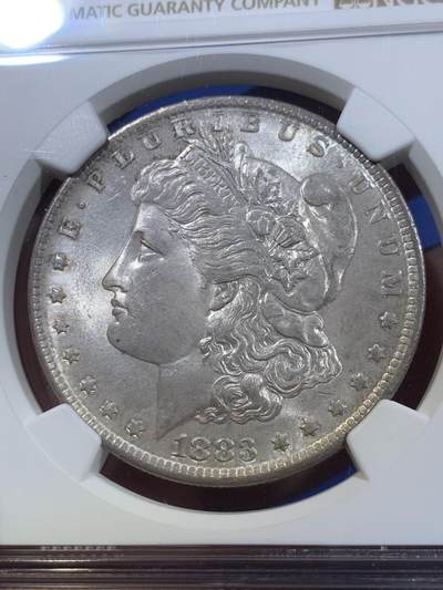 《竞宝斋》第409场 周日，周一，2场连拍 （全场包邮） NGC MS65 美国1883年O版摩根银币