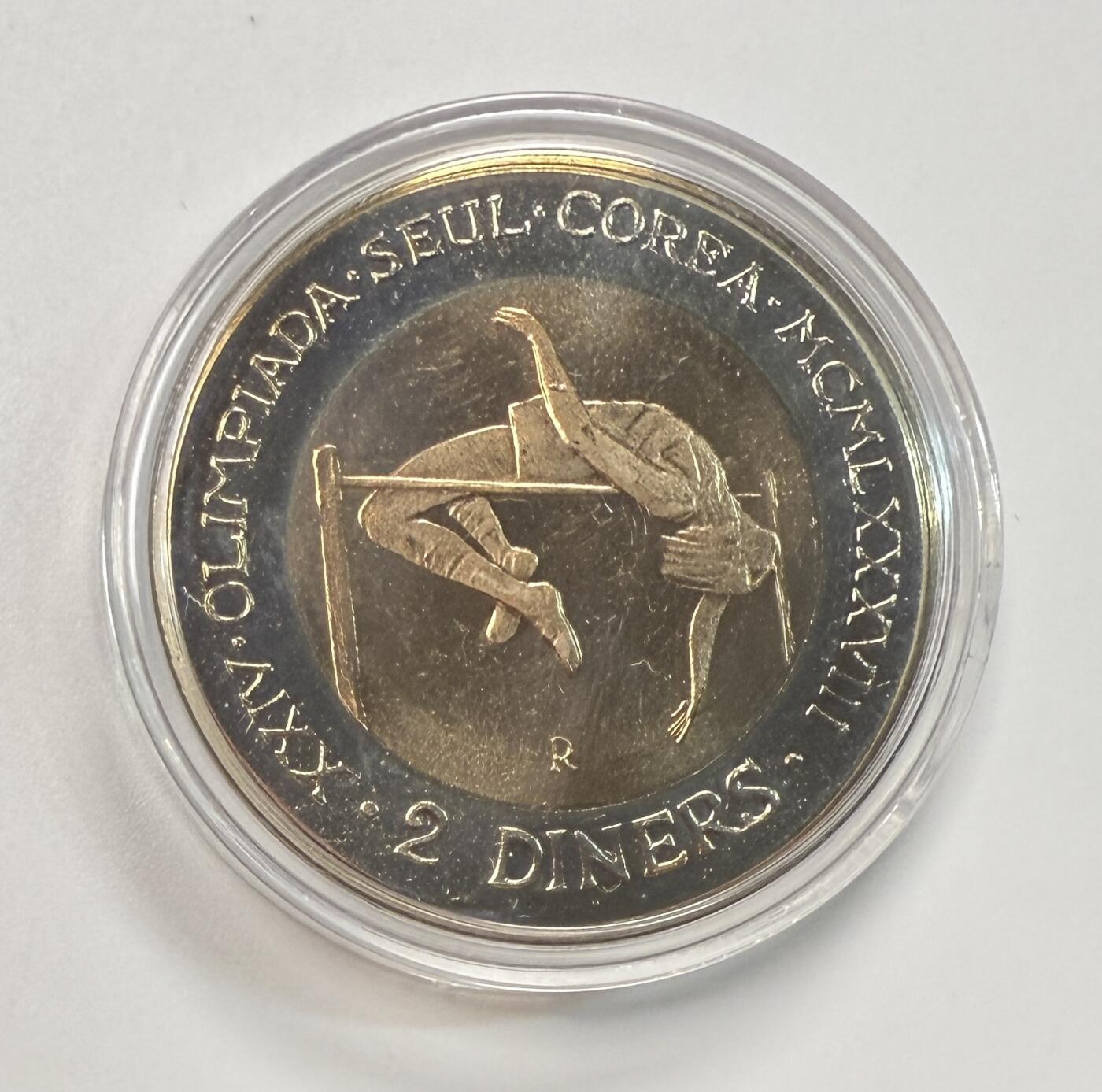 S&S Numismatic世界钱币-拍卖 第113期  安道尔1985年 卡尔加里冬奥会+汉城奥运会 2第纳尔双色纪念币 带证书