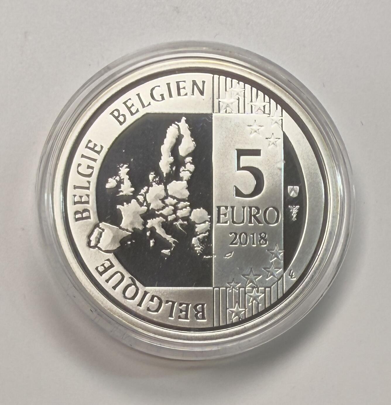 S&S Numismatic世界钱币-拍卖 第113期  比利时2018年 蓝精灵问世60周年 5欧元精制纪念银币 盒证齐全