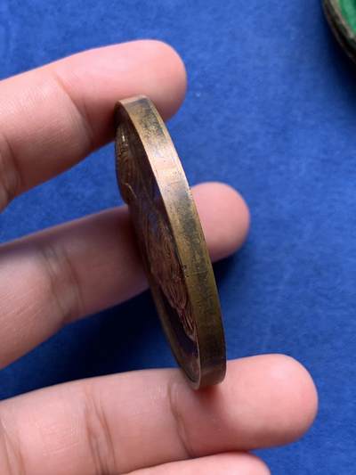 《竞宝斋》第409场 周日，周一，2场连拍 （全场包邮） 法国1840菲利普一世大铜章，背面是拿破仑遗嘱(有原盒)，62.75克，51.2mm，细节见图