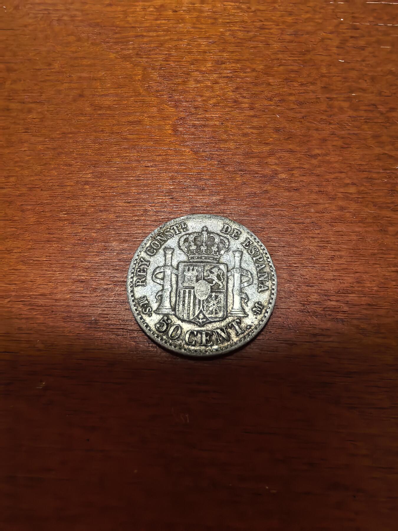 长老汇蛇年精选第三十七场拍卖 1880西班牙阿方索十二世50分银币，2.5克835银（1）