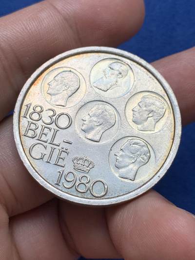 《竞宝斋》第409场 周日，周一，2场连拍 （全场包邮） 1980年比利时独立150周年五皇头像500法郎