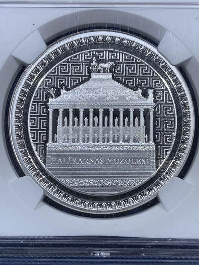 《竞宝斋》第409场 周日，周一，2场连拍 （全场包邮） NGC PF69UC 土耳其2024年古代世界七大奇迹-哈利阿纳苏斯陵20里拉精制纪念银币（带证书，限量发行3千枚，克重1盎司，925银，币径38.61MM，精工细繁雕刻）