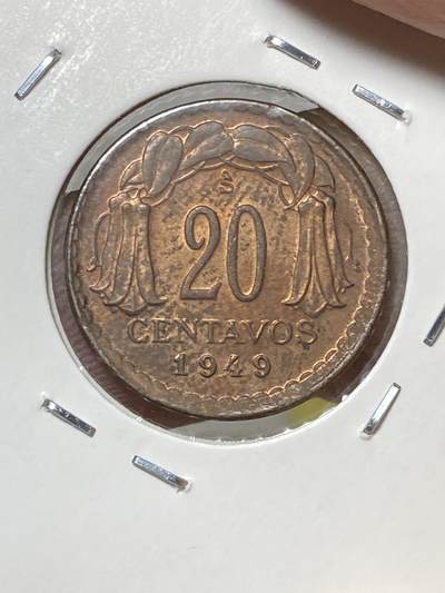 2025年第八十场(总第一百零六场）外国好品散币(免佣金) - 稀少带光好品–智利🇨🇱1949年20分(1942-1959年套币)