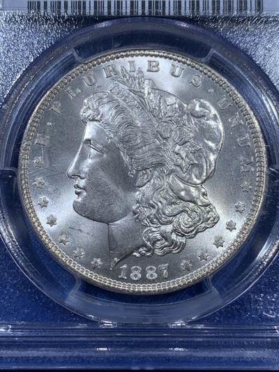 《竞宝斋》第409场 周日，周一，2场连拍 （全场包邮） PCGS MS65 美国 1887年 摩根银元