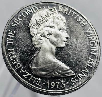 文馨钱币收藏第 267 场，长期接收代拍品 - 1973 年英属维尔京群岛 25 分精制币