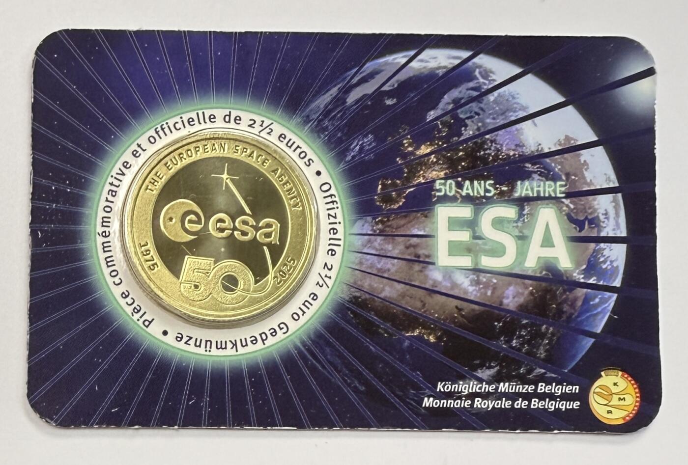S&S Numismatic世界钱币-拍卖 第113期  比利时2025年 欧洲航天局50年 2.5欧元纪念铜币官方卡币