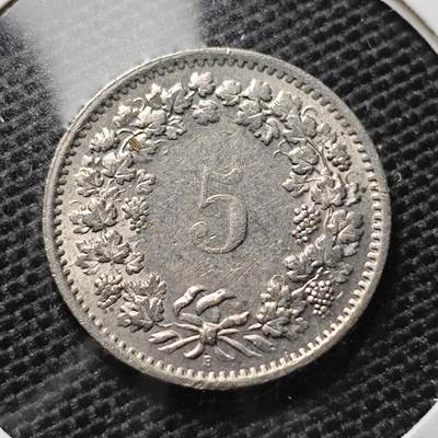 KK钱币收藏小铺 第326期 2月预留时间 周末发货 - 1969瑞士5分 