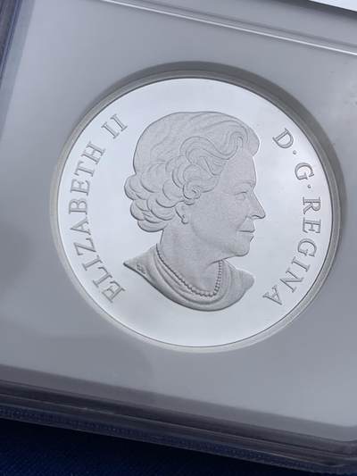 《竞宝斋》第409场 周日，周一，2场连拍 （全场包邮） NGC PF70UC 加拿大2013年-月亮婆婆面具精制纪念银币-25加元（999纯银，38MM币径，发行量6000枚）