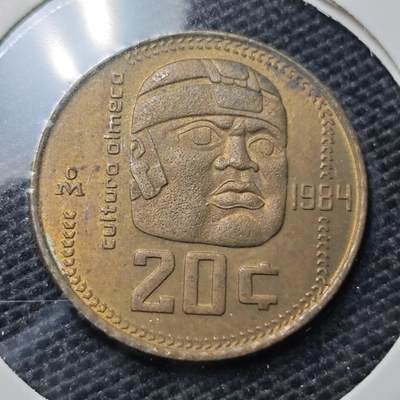 KK钱币收藏小铺 第326期 2月预留时间 周末发货 - 1984墨西哥20分 索玛雅铜币