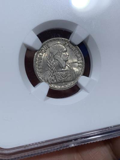 《竞宝斋》第409场 周日，周一，2场连拍 （全场包邮） NGC MS64 法属印支 1940年 10分 高分辅币