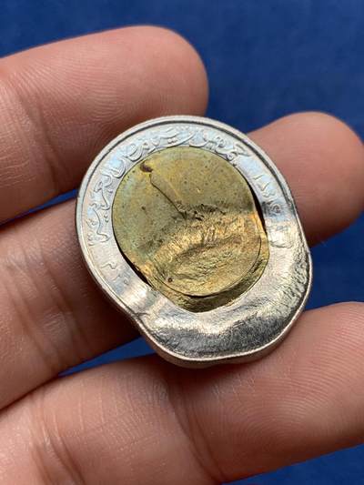 《竞宝斋》第409场 周日，周一，2场连拍 （全场包邮） 变异的双色币 复打变形 细节见图