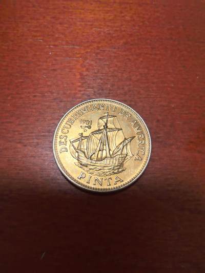 长老汇蛇年精选第三十八场拍卖 - 1981古巴哥伦布发现美洲之品塔号1比索镀金铜镍币，1万枚