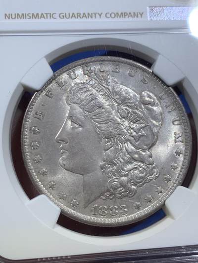《竞宝斋》第409场 周日，周一，2场连拍 （全场包邮） NGC MS65 美国1883年O版摩根银币