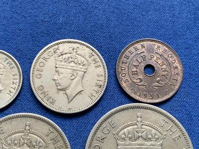 《竞宝斋》第409场 周日，周一，2场连拍 （全场包邮） 七枚一组 英属南罗德西亚1951-1952年乔治六世