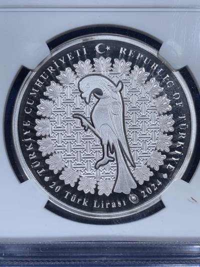 《竞宝斋》第409场 周日，周一，2场连拍 （全场包邮） NGC PF69UC 土耳其2024年 孟古耶克之家 20里拉精制纪念银币（带证书，限量发行3千枚，克重1盎司，925银，币径38.61MM，精工细繁雕刻）
