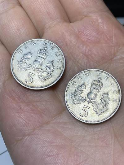 2025年第八十场(总第一百零六场）外国好品散币(免佣金) - 英国🇬🇧2枚：1970年5新便士(伊丽莎白二世中年花冠)