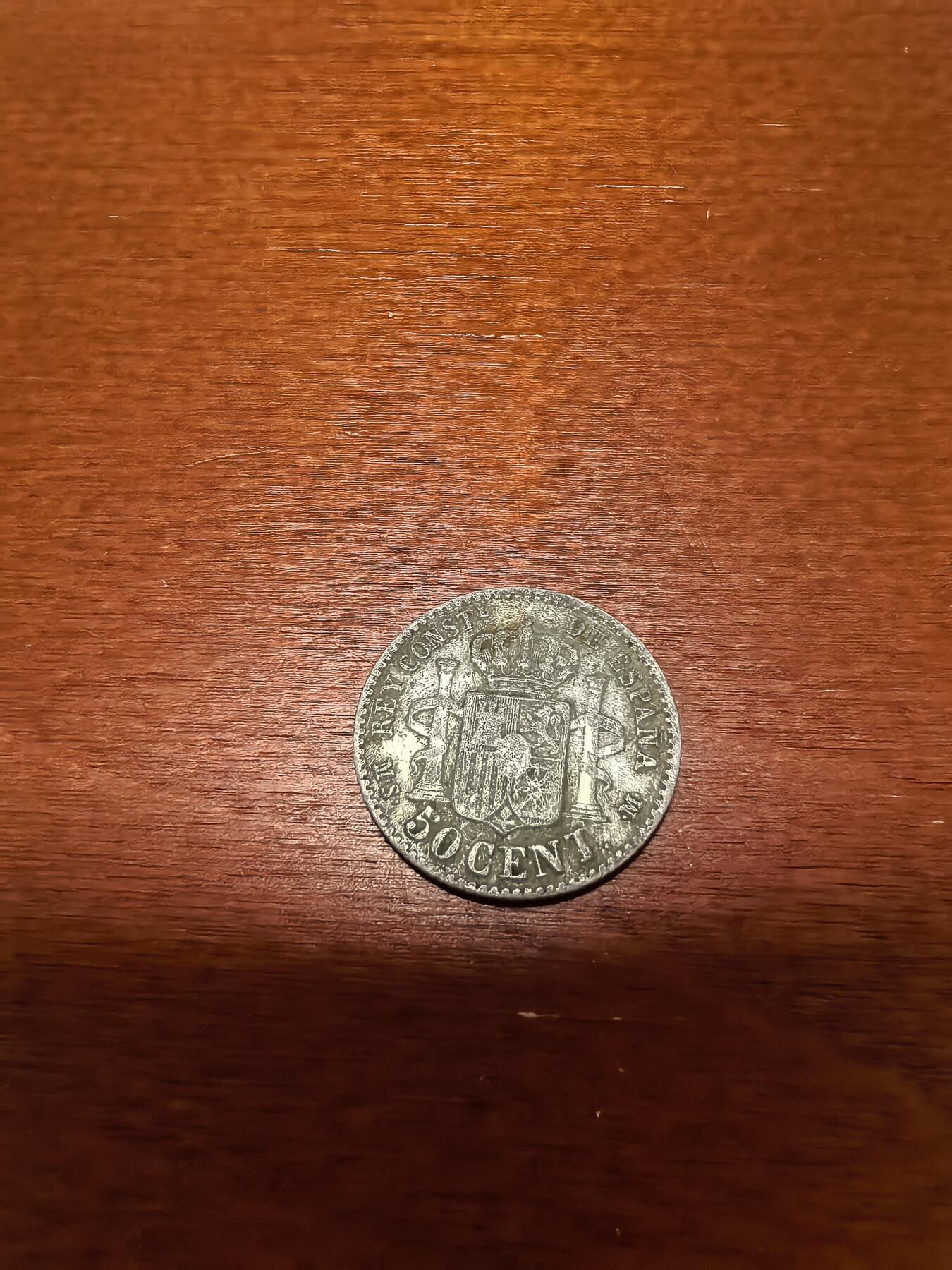 长老汇蛇年精选第三十七场拍卖 1881西班牙阿方索十二世50分银币，2.5克835银（5）