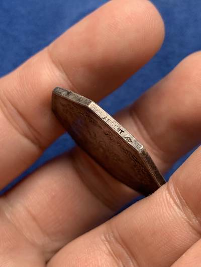 《竞宝斋》第409场 周日，周一，2场连拍 （全场包邮） 法国历史和自然科学协会八角银质代币，12克，30mm，菱形银标。