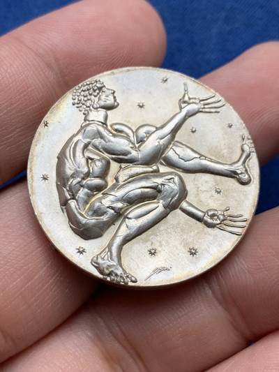 《竞宝斋》第409场 周日，周一，2场连拍 （全场包邮） 瑞士1969年卢塞恩天文馆银章 900银 19.9克 33.1mm