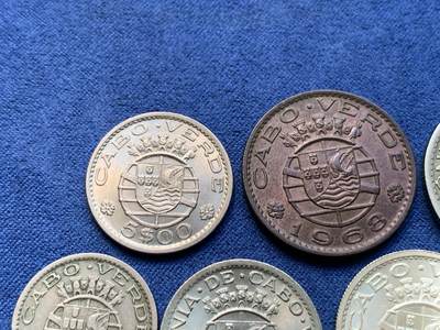 《竞宝斋》第409场 周日，周一，2场连拍 （全场包邮） 七枚一组 葡属佛得角1949-1968年 含一枚银币