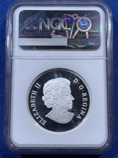 《竞宝斋》第409场 周日，周一，2场连拍 （全场包邮） NGC PF70UC 加拿大2013年-月亮婆婆面具精制纪念银币-25加元（999纯银，38MM币径，发行量6000枚）