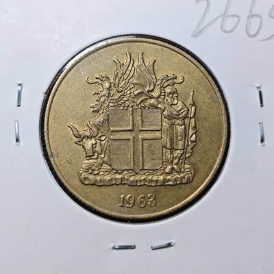 KK钱币收藏小铺 第326期 2月预留时间 周末发货 -  1963冰岛2克朗