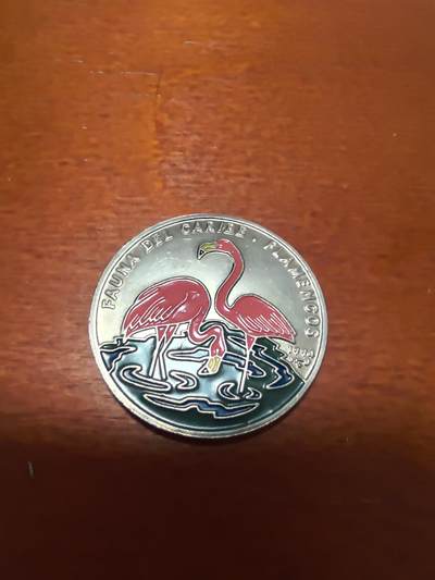 长老汇蛇年精选第三十八场拍卖 - 1994古巴加勒比动物之火烈鸟1比索彩色珐琅质钢包镍币