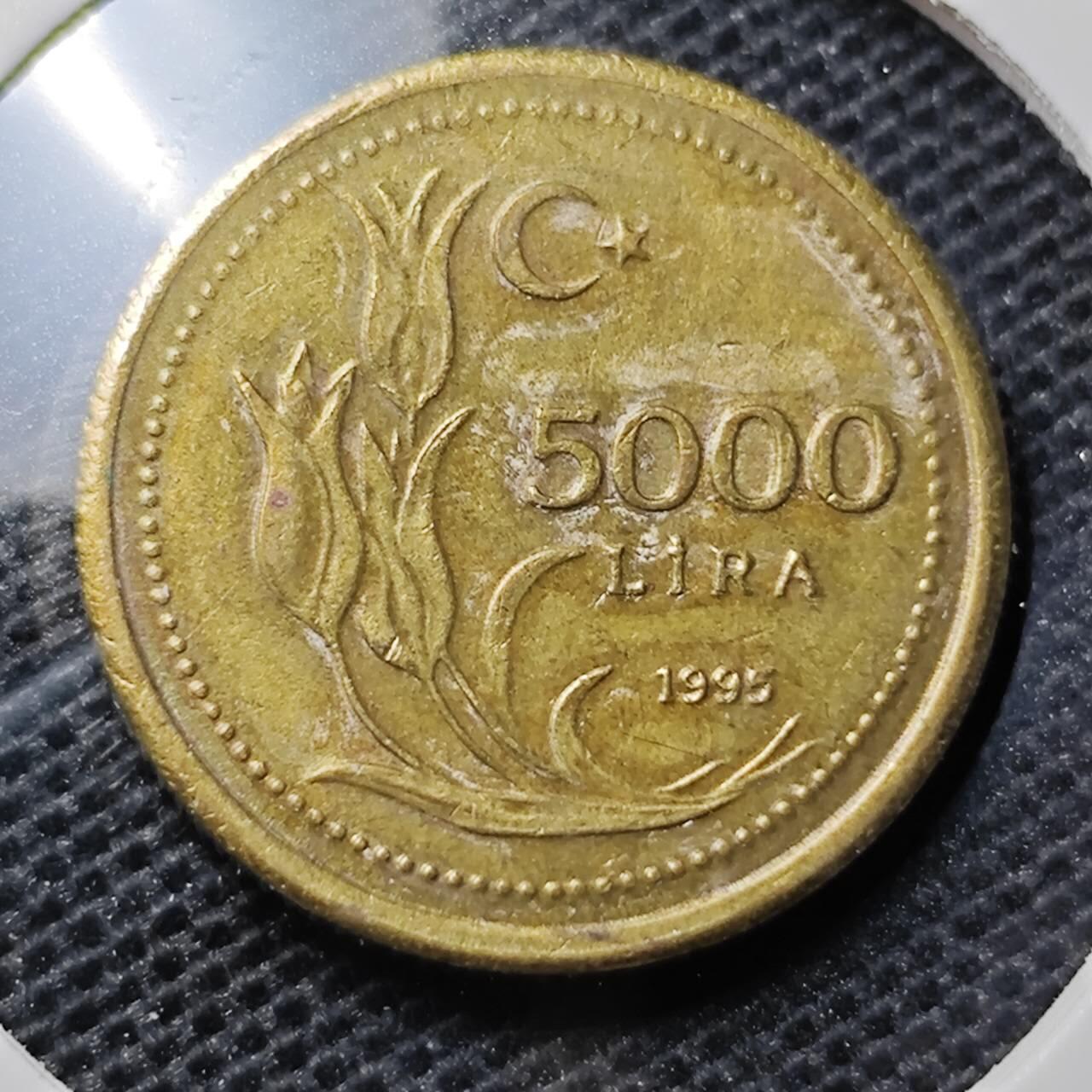 KK钱币收藏小铺 第326期 2月预留时间 周末发货 1995土耳其5000里拉 