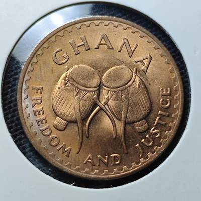 KK钱币收藏小铺 第326期 2月预留时间 周末发货 -  1967加纳1比塞瓦铜币 好品