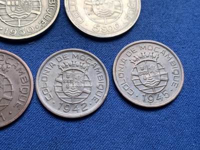 《竞宝斋》第409场 周日，周一，2场连拍 （全场包邮） 10枚一组 葡属莫桑比克1938-1951年 含3枚银币