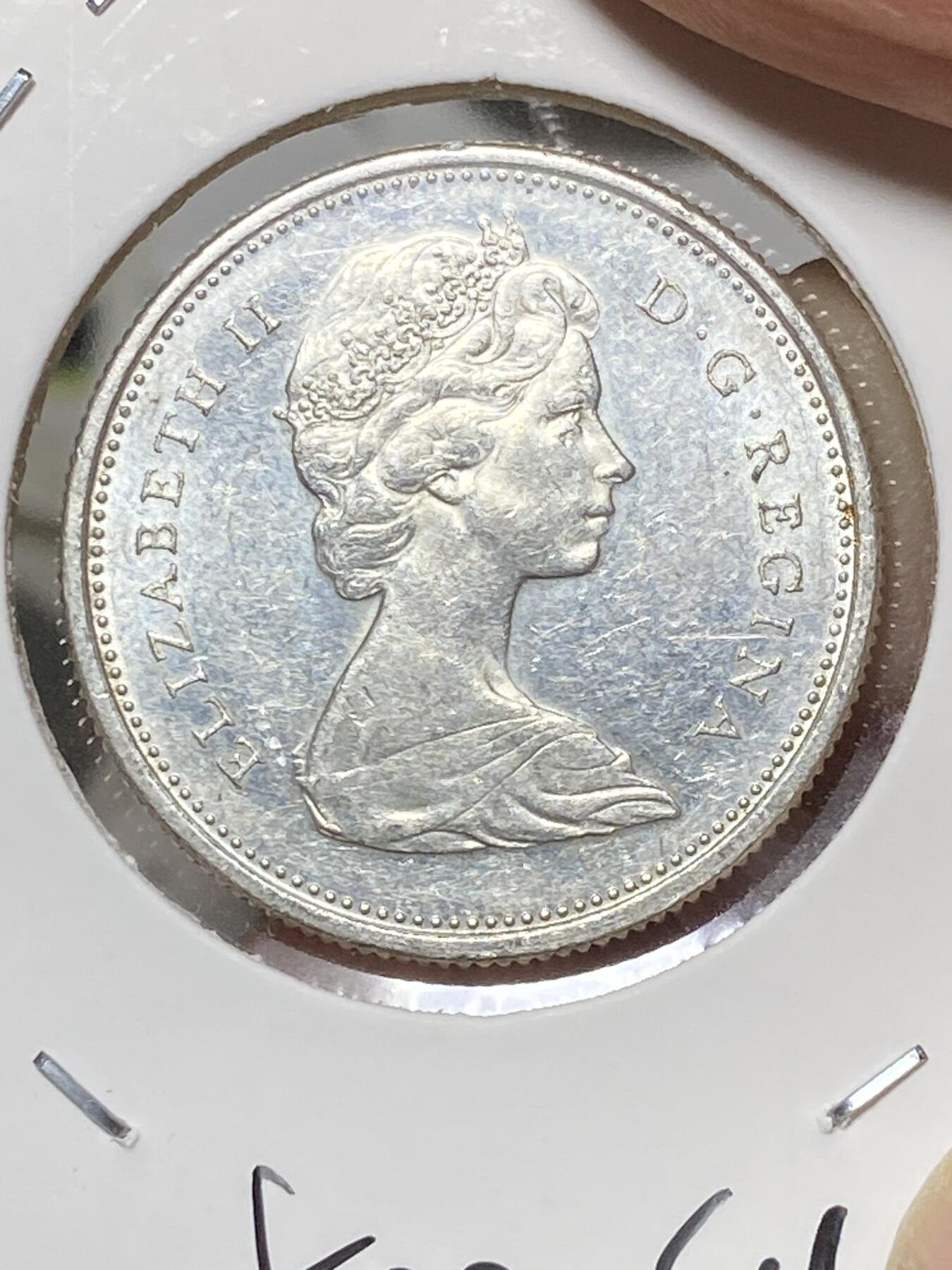 加拿大🇨🇦1965年25分银币(伊丽莎白二世中年花冠，第一版首发年仅发行2年，800高银) - 泉海无涯- 泉海无涯- 麦稀奇