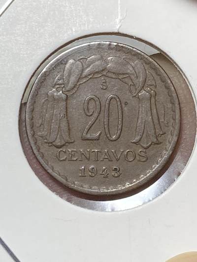 2025年第八十场(总第一百零六场）外国好品散币(免佣金) - 稀少好品–智利🇨🇱1943年20分(1942-1959年套币)