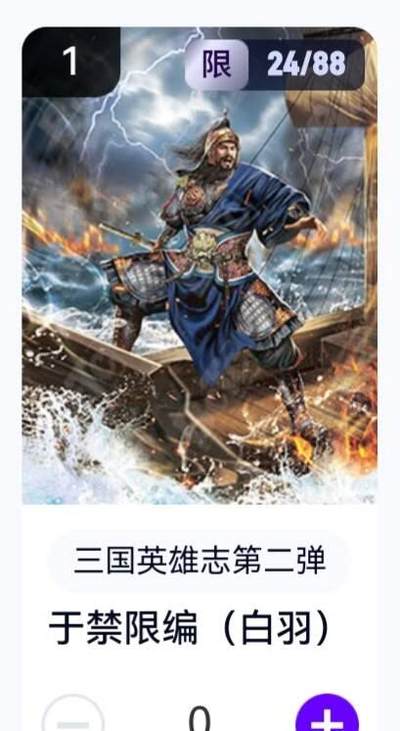 玄卡阁 三国英雄志卡机转赠专场 8月20日20:00截拍 - 【限编】三国英雄志第二弹 白羽 于禁 24/88