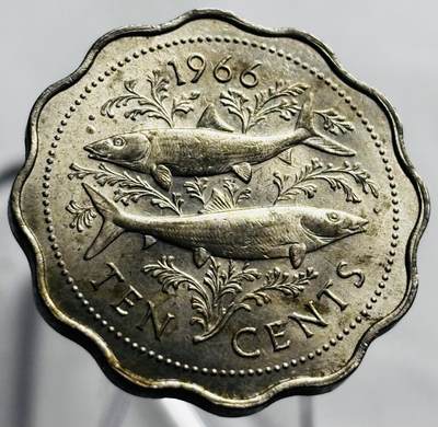 文馨钱币收藏第 267 场，长期接收代拍品 - 1966 年英属巴哈马 10 分