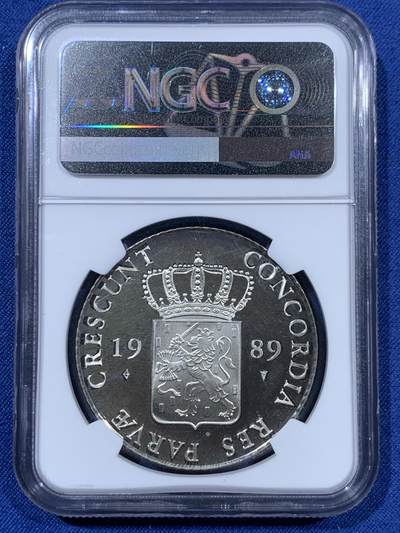 《竞宝斋》第409场 周日，周一，2场连拍 （全场包邮） NGC PF69UC 荷兰1989年乌特勒支站人武士1杜卡特复刻银币（荷兰皇家造币厂官方重铸每年都有发行，1989为首年版，盒证齐全，冠军分品相）