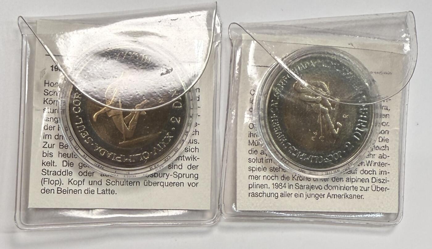 S&S Numismatic世界钱币-拍卖 第113期  安道尔1985年 卡尔加里冬奥会+汉城奥运会 2第纳尔双色纪念币 带证书